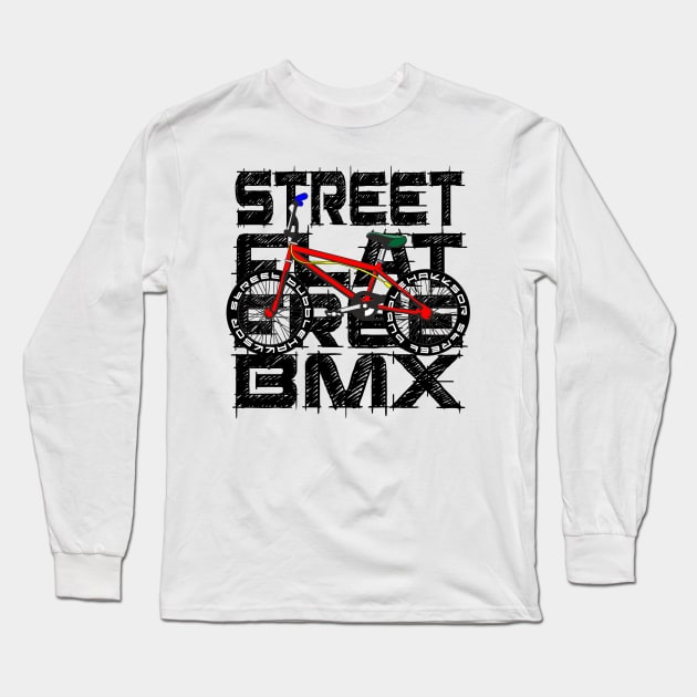 BMX SPORT FLATSTREET FREESTYLE GIFT SHIRT WHITE SHIRT Long Sleeve T-Shirt by KAOZ